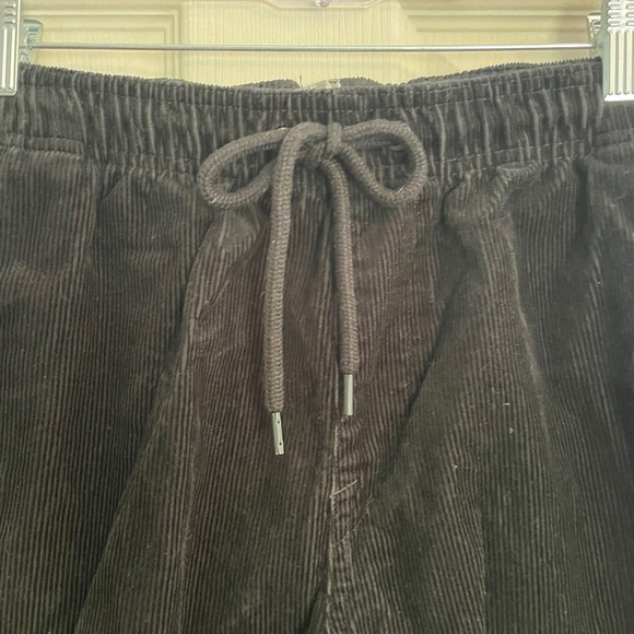 Volcom Corduroy Shorts Elastic Waist Drawstring Black Casual Mens S Streetwear - Picture 3 of 8